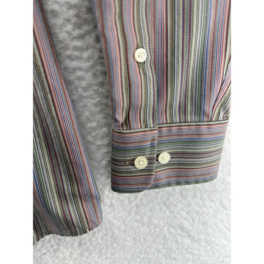 Eddie Bauer Men Long Sleeve Button Down Shirt Wrinkle Resistant Striped Cotton L - Picture 5 of 10